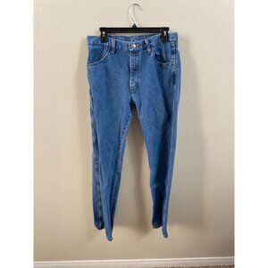 Rustler Mens Medium Wash Blue Straight Leg Jeans 32x32 100% Cotton Casual Denim